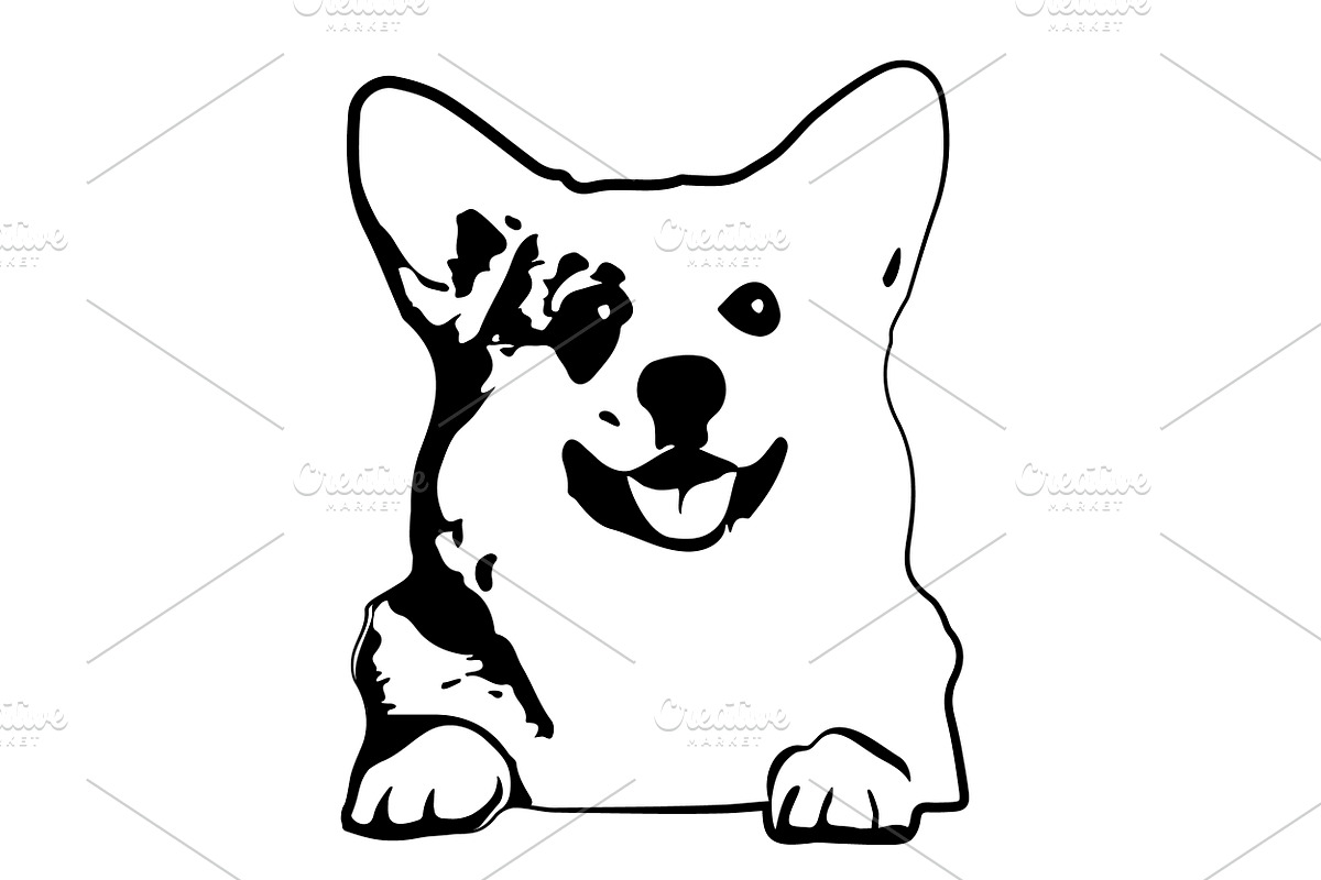 Cute Corgi Dog - black vector svg, an Animal Illustration by Watercolor_Vector Graphic (Photo 2 of 7)