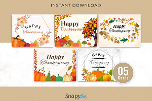 Editable Printable Thanksgiving Card, a Print Template by Snapybiz