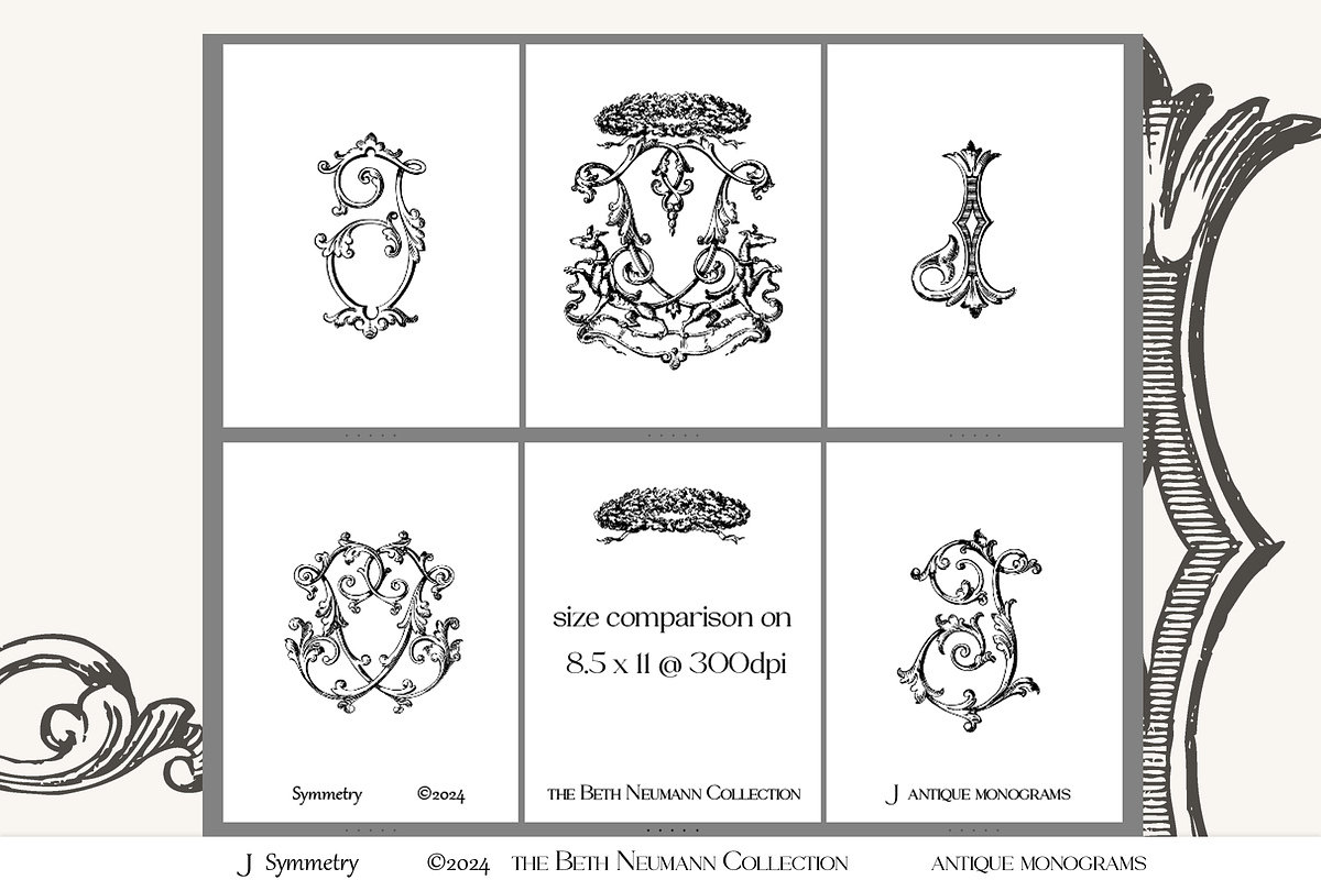 Antique Vintage Monogram Initial J, an Object Graphic by Antique Monograms (Photo 3 of 4)
