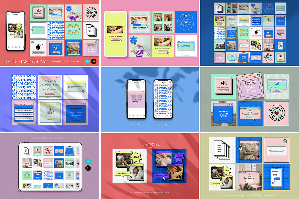 Unique Instagram Template BUNDLE, a Social Media Template by AndrewPixel (Photo 4 of 8)