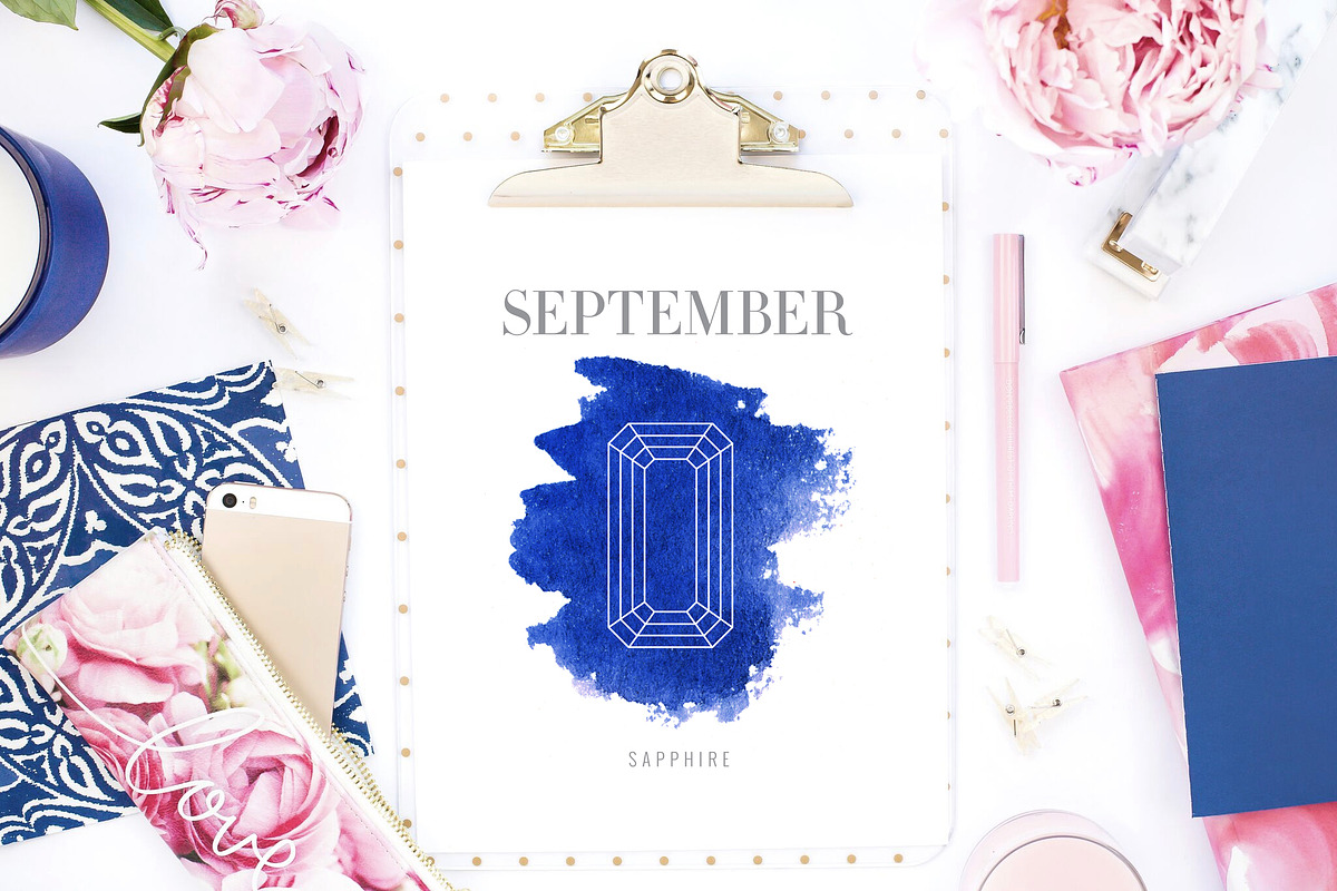 September Birthstone Art Print, an Illustration by Charming Ink (Photo 1 of 2)