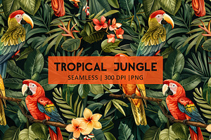 TROPICAL JUNGLE Seamless Pattern