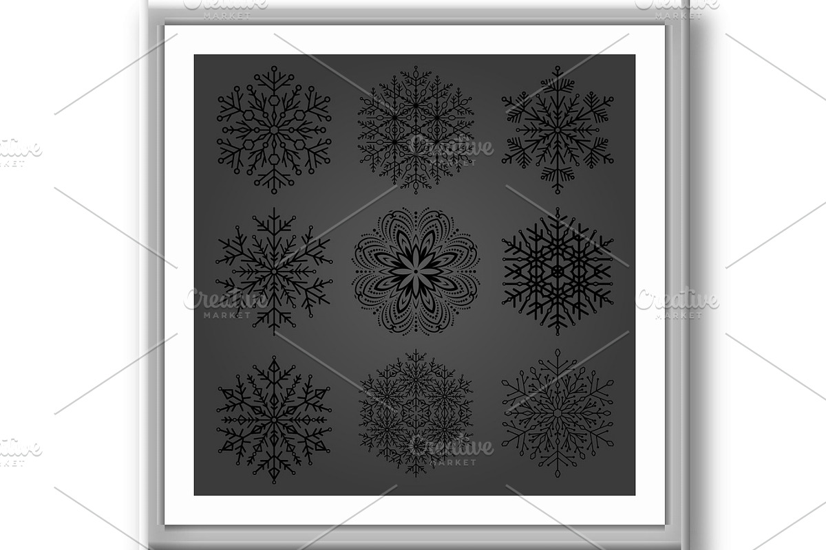 Set of Round Snowflakes With Winter, a Texture Illustration by FineArtStudio (Photo 3 of 3)