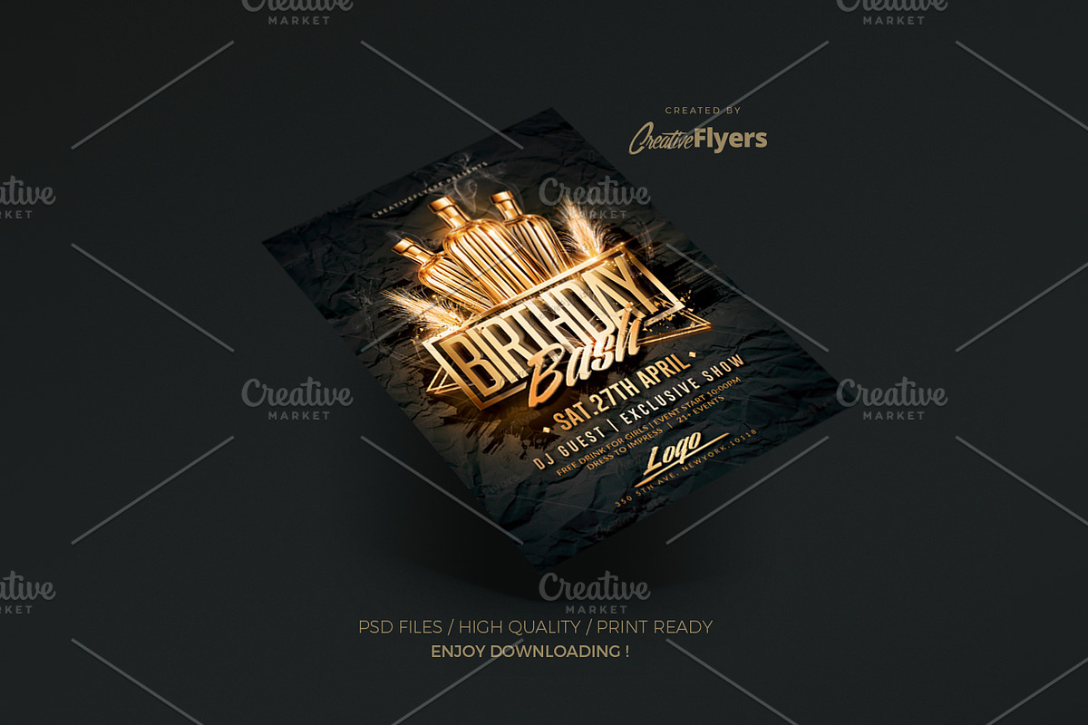 Birthday Party Flyers, a Flyer Template by Rome B Creation (Photo 3 of 6)