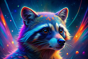 Vibrant Raccoon Print