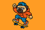 Skateboarder Pugs, an Animal Illustration by Deezguizer (Thumbnail 3 of 4)
