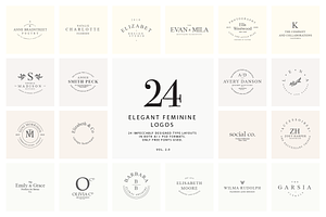 24 elegant feminine logos vol. 2.0