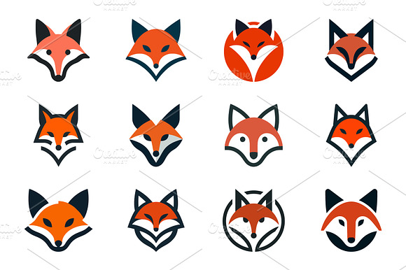 Geometric Fox Logo Collection
