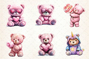 Pink Cute Blush Teddy Bear Clipart, an Illustration by Dream Creation (Thumbnail 6 of 6)