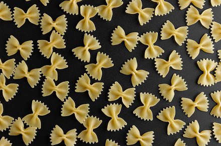 Raw pasta farfalle pattern