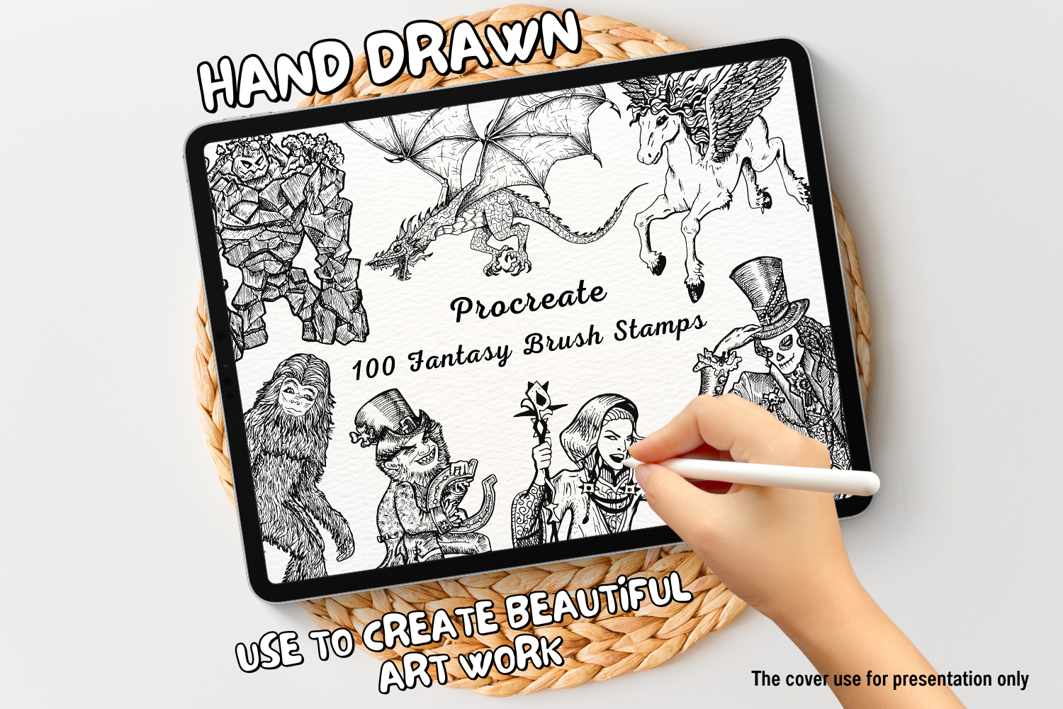 100 Fantasy Procreate Stamps, a Brush Add-On by Painter Creative Books