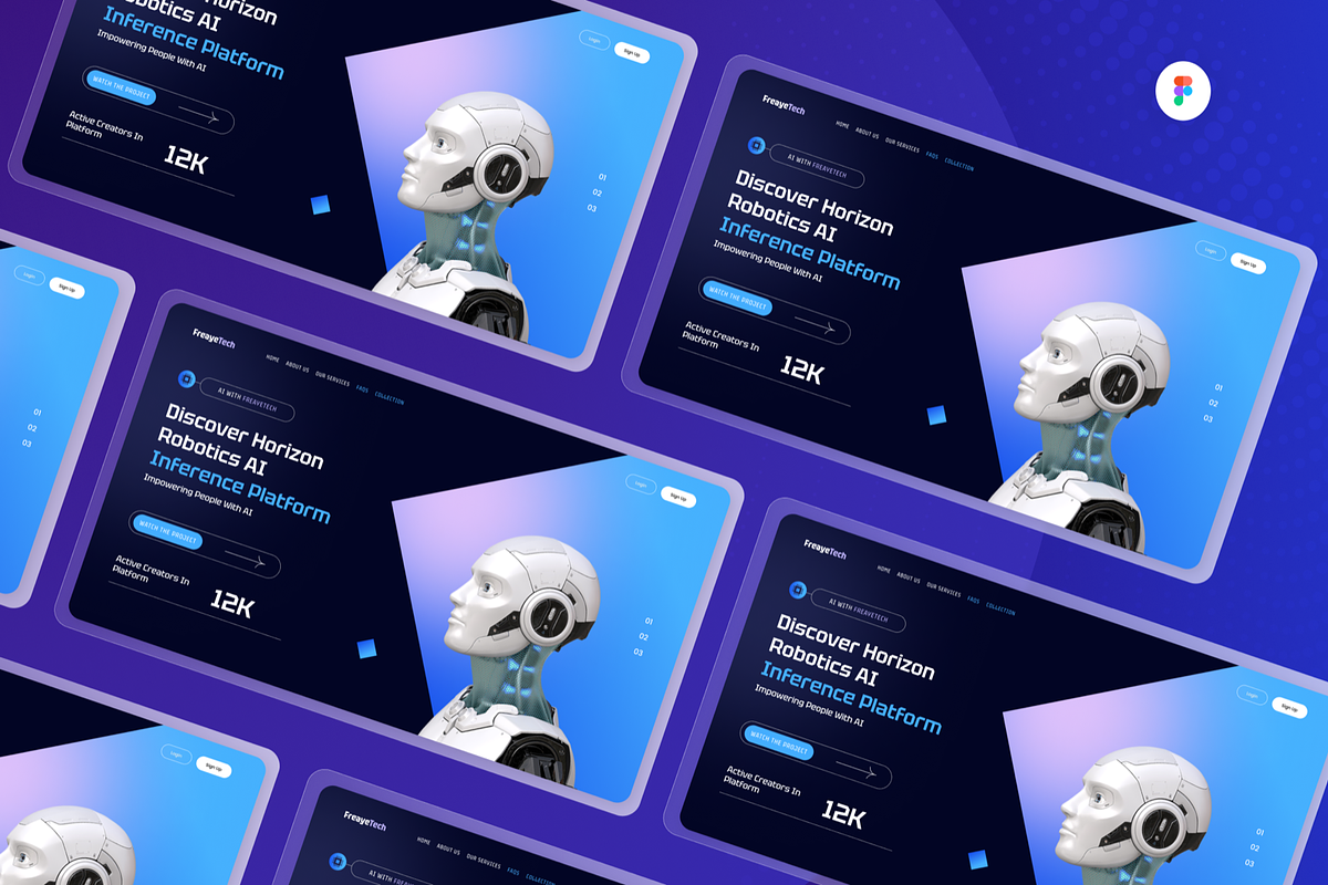 Artificial &Technology Hero Header, an UI Kit Template by SquidPixey