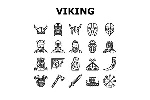 Viking Medieval Norse Helmet Icons