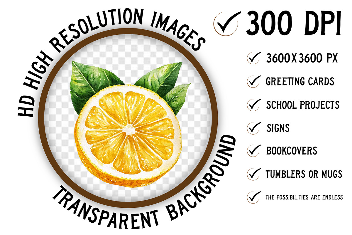 Watercolor Flavorful Lemon Clipart, an Illustration by Craft Nest (Photo 2 of 5)
