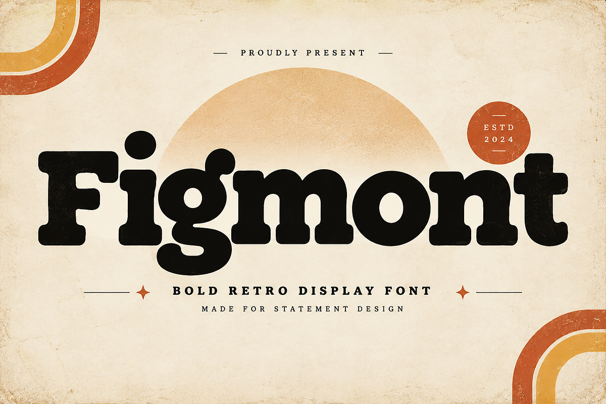 Figmont — Bold Retro Display Font, a Script Font by Wow Magic (Photo 1 of 6)