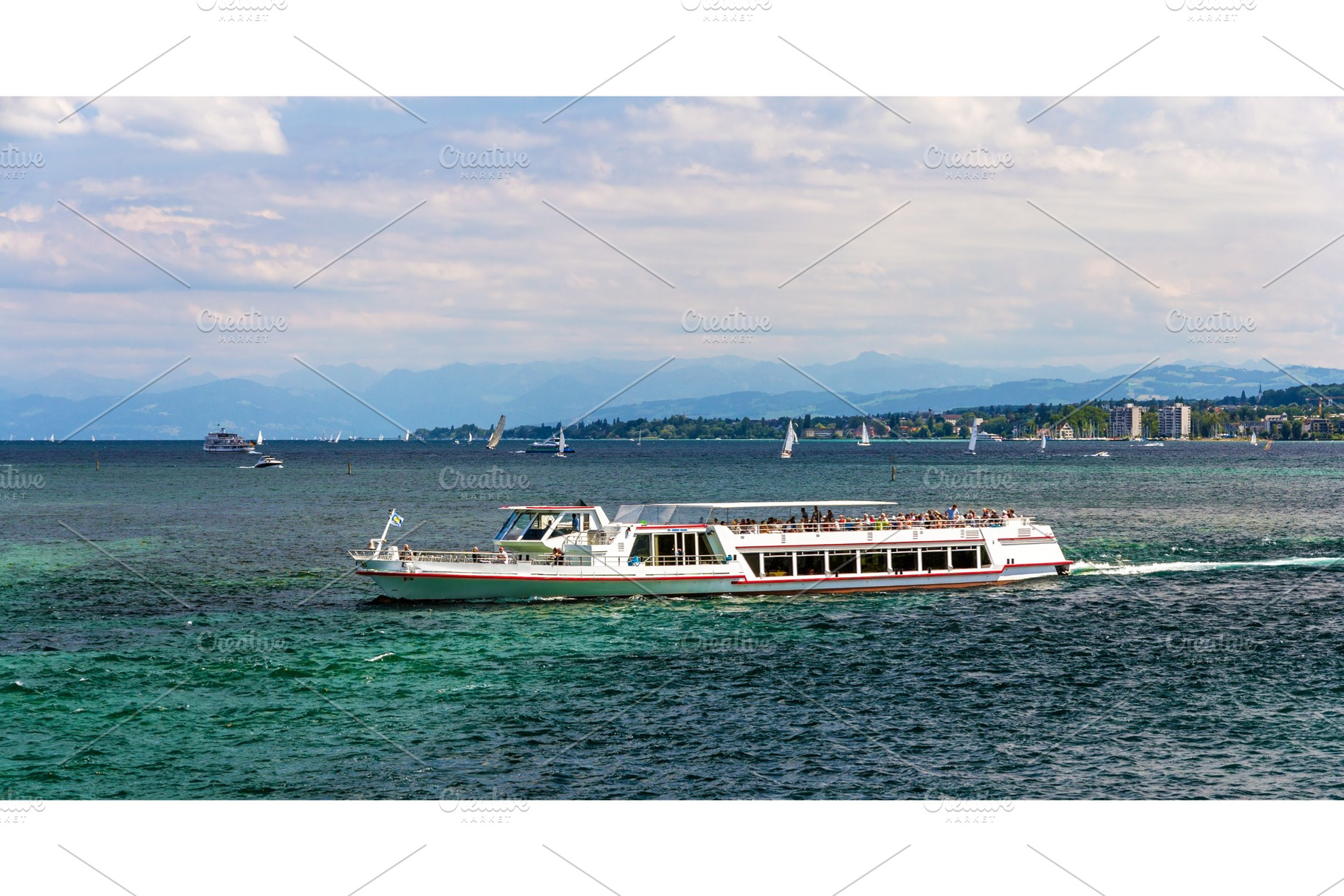 Boat on Bodensee lake between Germany, Switzerland and Austria, a Transportation Photo by Leonid Andronov