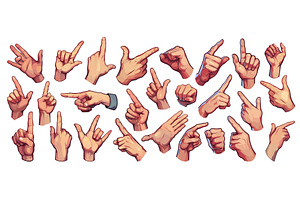 hand gestures. Finger pointing hands, an Object Illustration by Stock-Smart-Start