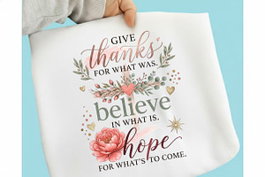Give Thanks Believe Hope PNG, a Seasonal Illustration by designcity5