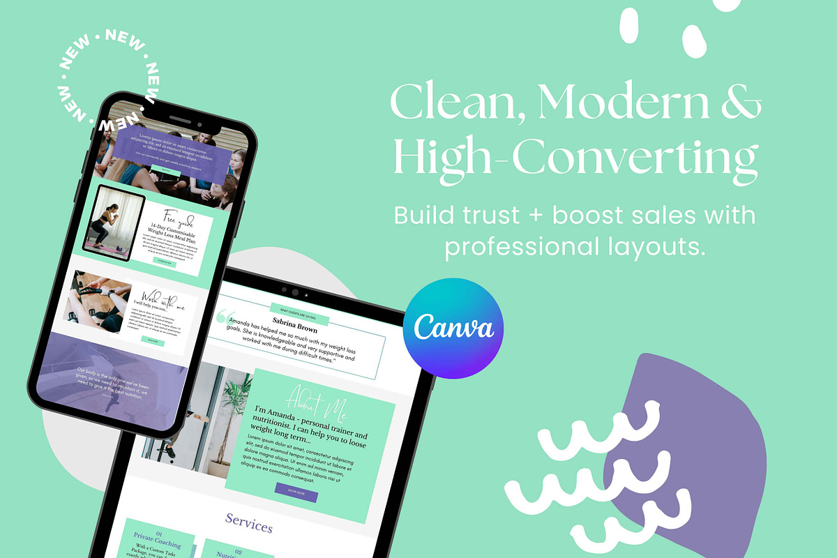 Personal Trainer Canva Website preview 3