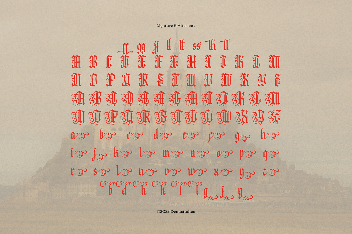 Pelysska Display Gothic Blackletter, a Blackletter Font by Denustudios (Photo 11 of 12)