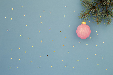 Pink Christmas ball on spruce, a Holiday Photo by OlliUlli