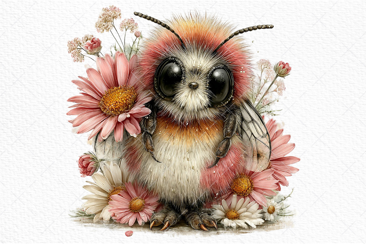 Whimsical Spring Bee Clipart PNG, an Illustration by Craft Nest (Photo 11 of 11)