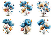 Whimsical Flowers Butterflies Clipar, an Illustration by CraftArtStudio (Thumbnail 3 of 6)