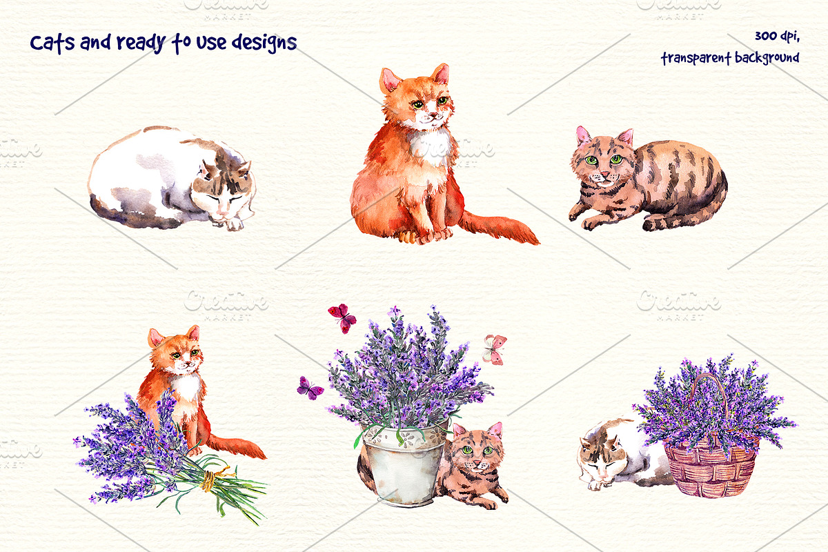 Lavender watercolor clipart, an Animal Illustration by Where summer is (Photo 4 of 7)