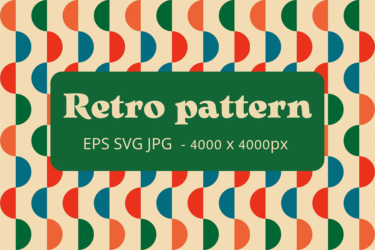 60s Retro Pattern with Semicircles, a Pattern Graphic by Art's and patterns (Photo 1 of 2)