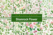 Shamrock Flower Pattern, a Background Graphic by Printable Treasure (Thumbnail 1 of 4)