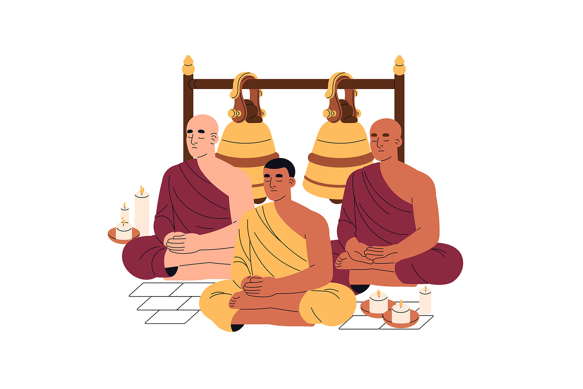People pray. Different religions set, a Person Illustration by PaperTrident (Photo 6 of 7)