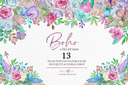 Spring Boho Watercolor Bouquets, an Illustration by Oh Darling Graphics (Thumbnail 1 of 5)