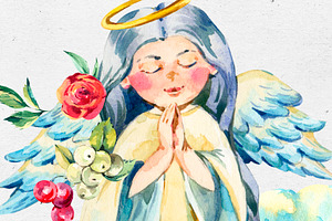 Watercolor Angel-Wings Clipart