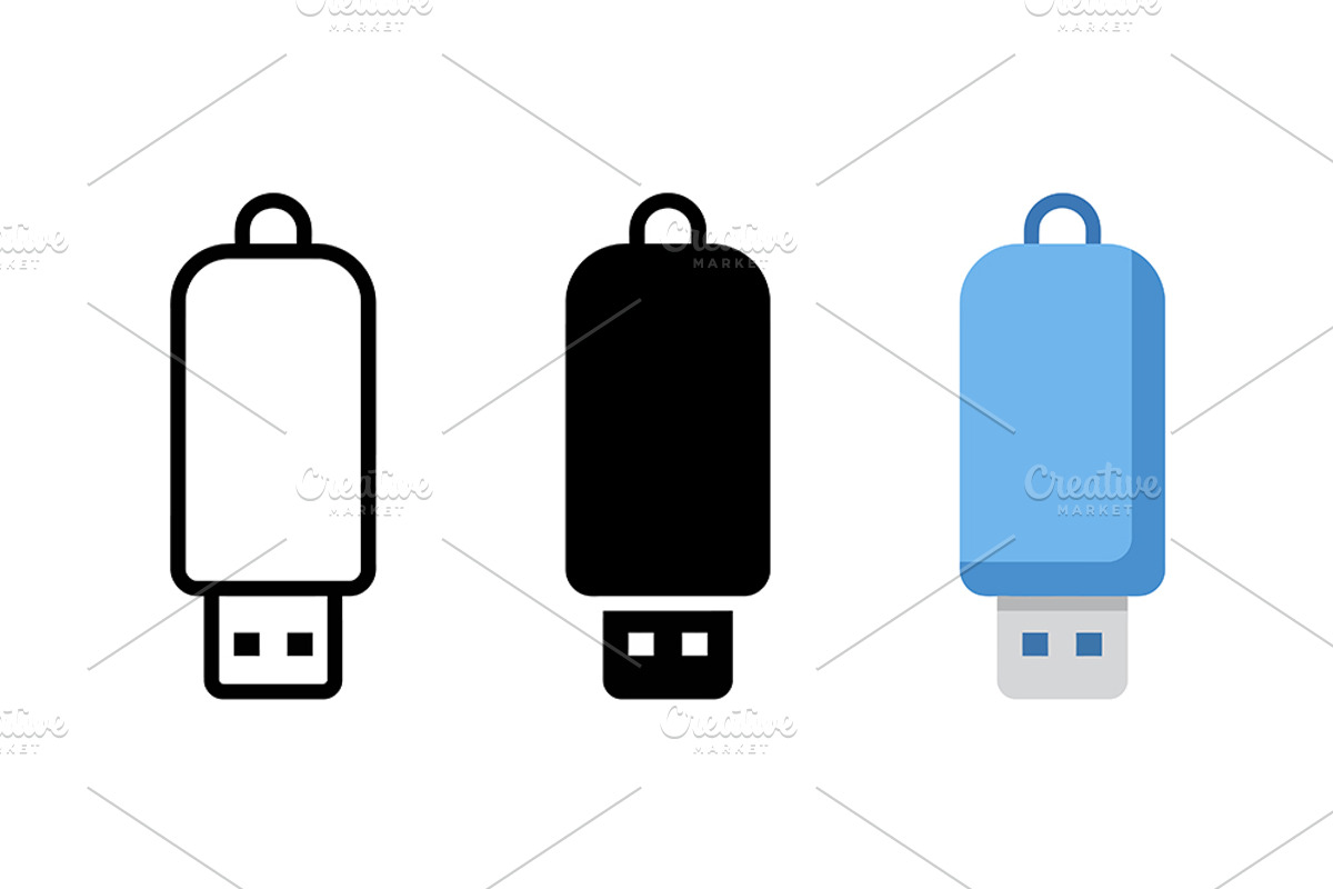 USB Flash Drive Icons, a Solid Icon by Artonix (Photo 2 of 2)