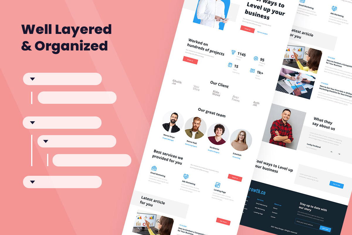 Marketing Agency Web Design, a Wireframe Template by INSPR STD (Photo 3 of 6)