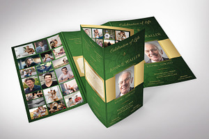 Green Gold Legal Trifold Funeral