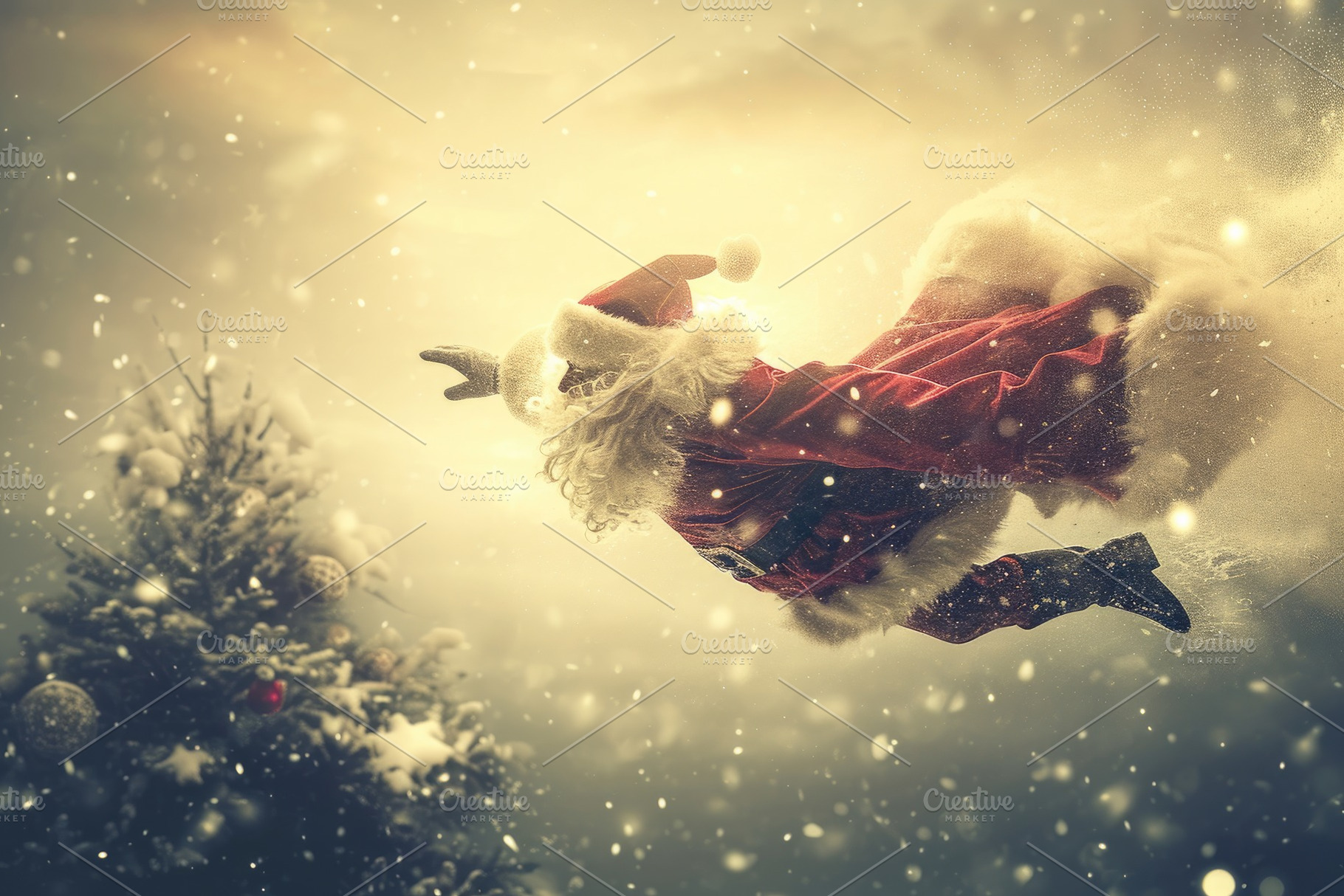 Santa Claus soars through the air ab, a Photo by Iftikhar Alam