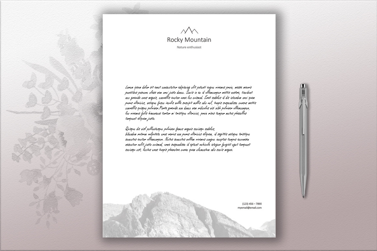 Mountain Letterhead Template, a Stationery Template by Stanin Studio (Photo 2 of 5)