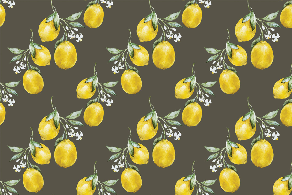 Watercolor lemons patterns, a Pattern Graphic by Lembrik's Artworks (Photo 4 of 5)