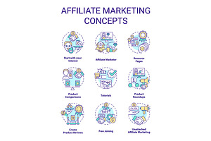 Affiliate marketing concept icons, an Icon by IMG Visuals