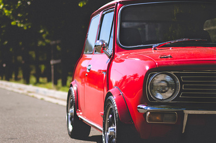 Red vintage car  mini cooper featuring red, car, and vintage