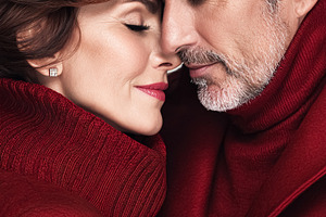 Senior couple sharing an intimate moment, embracing love and rom, a Photo by Studio ANNA