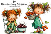 Whimsical Cherry Girl PNG Clipart, an Illustration by OK Design (Thumbnail 1 of 6)