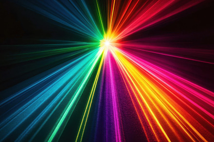 Colorful light beams radiate vibrant, a Photo by Iftikhar Alam