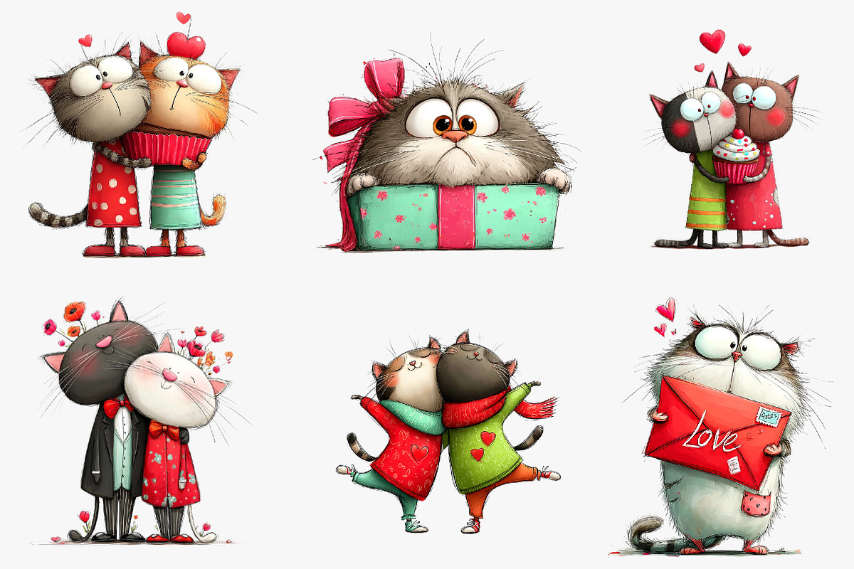 Sassy cat couple png clipart, an Illustration by CreationArt (Photo 6 of 7)