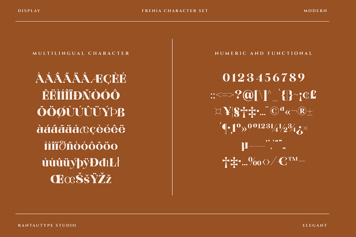 Frenia Modern Serif Typeface, a Serif Font by RantautypeStudio (Photo 15 of 15)