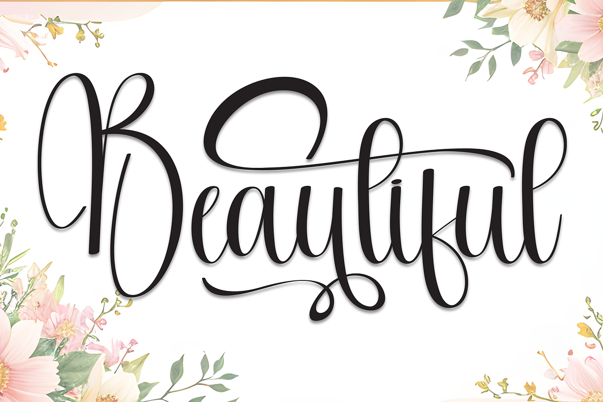 Beautiful | Script Font, a Handwritten Font by Scratchones (Photo 1 of 9)