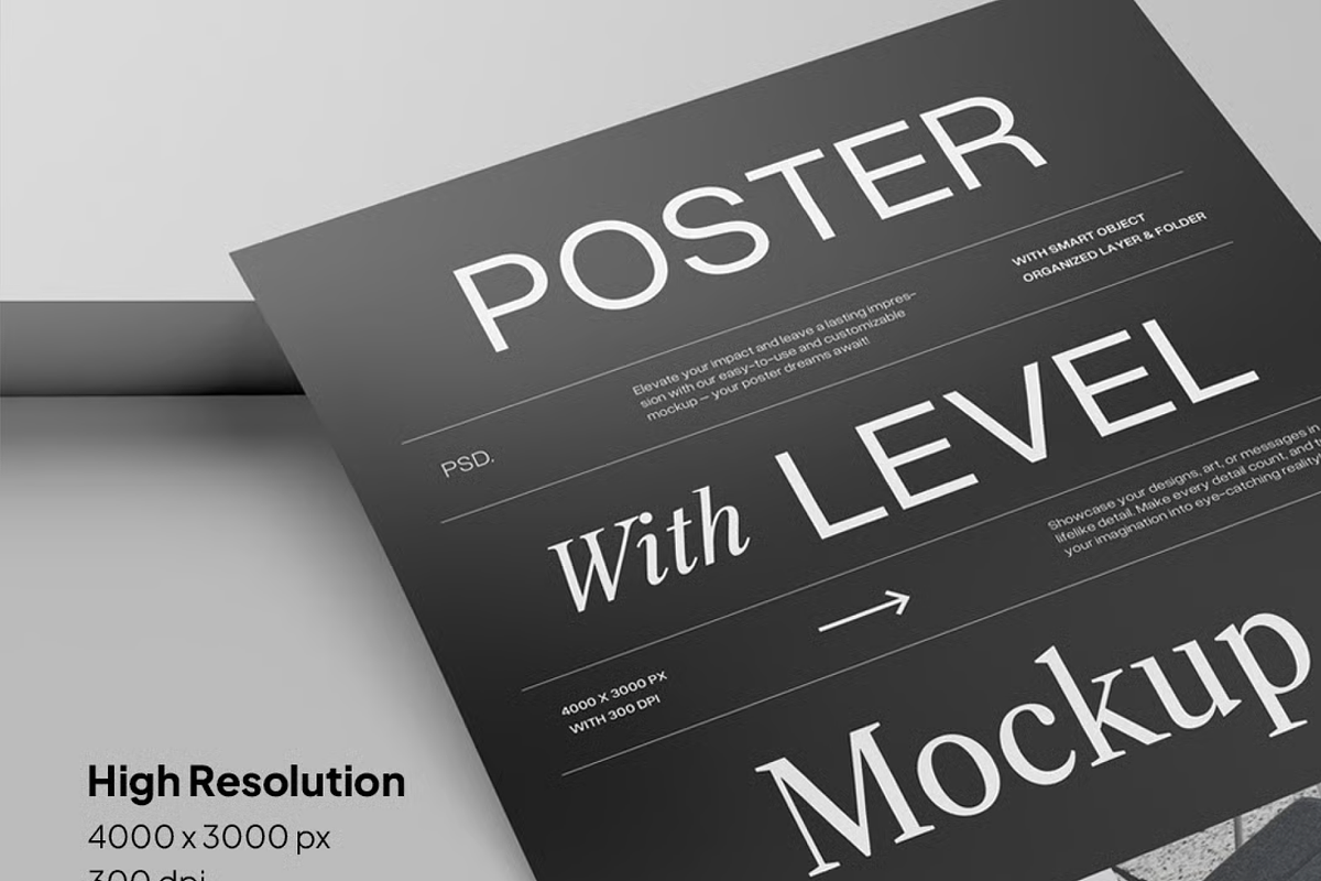 Poster Mockup, an Advertising Mockup by graphicsauce (Photo 3 of 4)