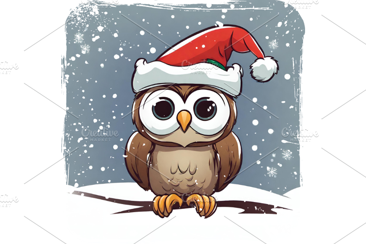 Animals at Christmas 1 - Owl, a Graphic by Jay Major Designs
