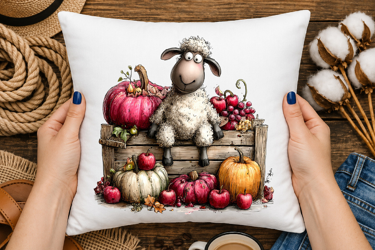Quirky Autumn Sheep Clipart, a Seasonal Illustration by OK Design (Photo 4 of 6)